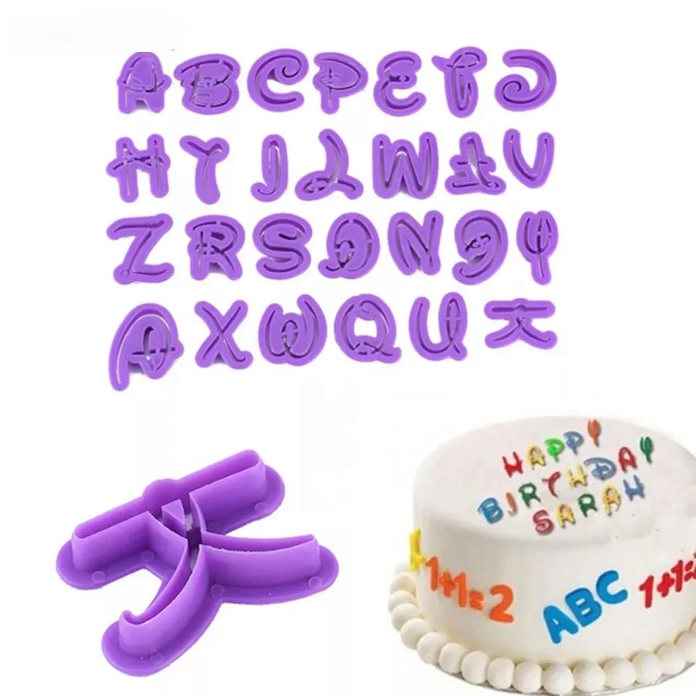 Decorating 26 Alphabet Mold Style Letter Cutter Fondant Cookie Stamp Cake 
