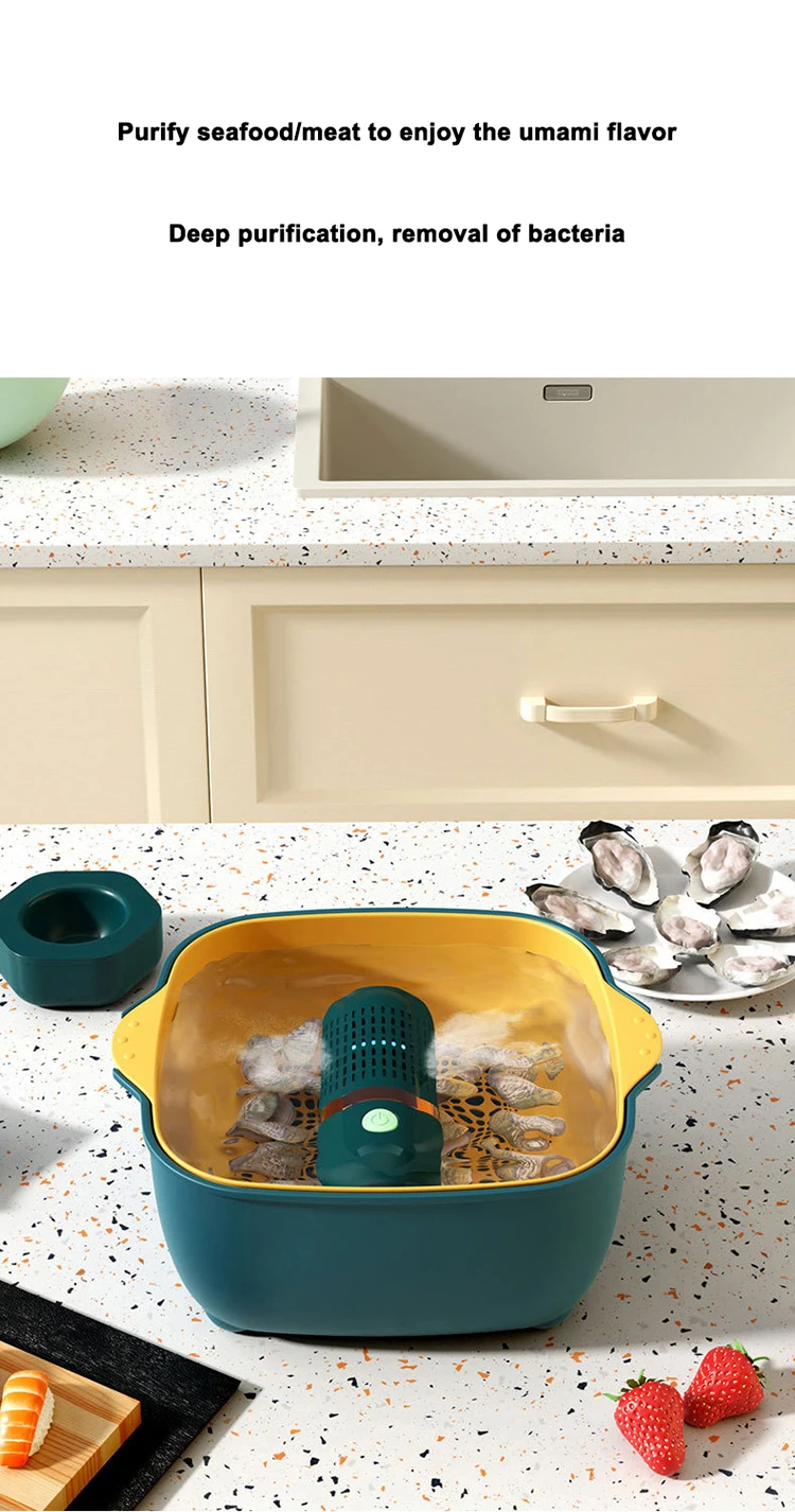 Hot Selling Food Washer Cleaner Waterproof Portable Capsule Style Wireless Fruit and Vegetable Food Purifier for Kitchen