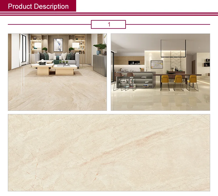 Living Room Lobby Firebrick Tiles Polished Glazed Porcelain Tiles with Glossy Glazed Surface