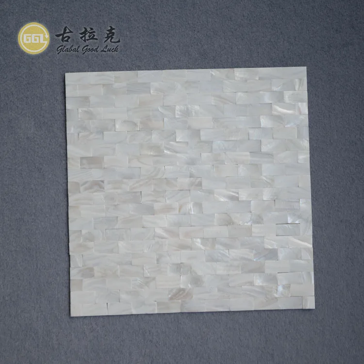 White Mother of Pearl Shell Seamless Mosaic Tiles Nature Sea Shell For Furniture