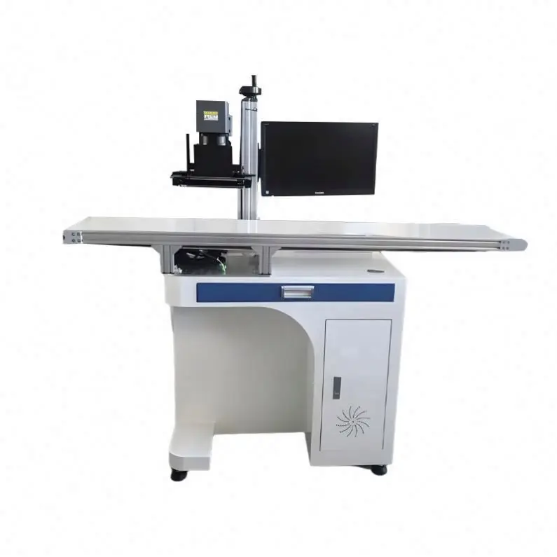 TEBAK Autofocus CNC High Precision Visual Positioning Fully Automatic Conveyor Belt Fiber Laser Engraving Marking