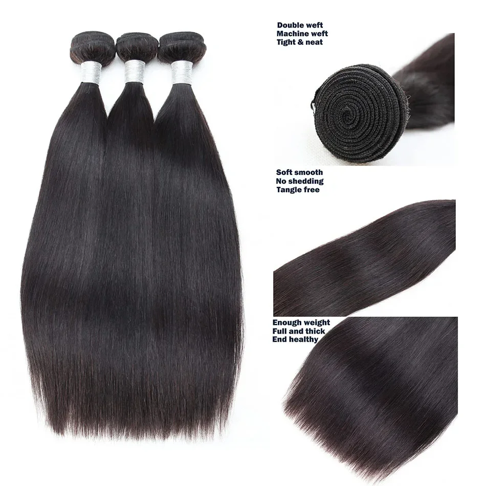 Brasiliano Remy Human Hair Bundles 100% Estensioni Lisce Saldi Donna 32 Pollici All'ingrosso_voghion.com