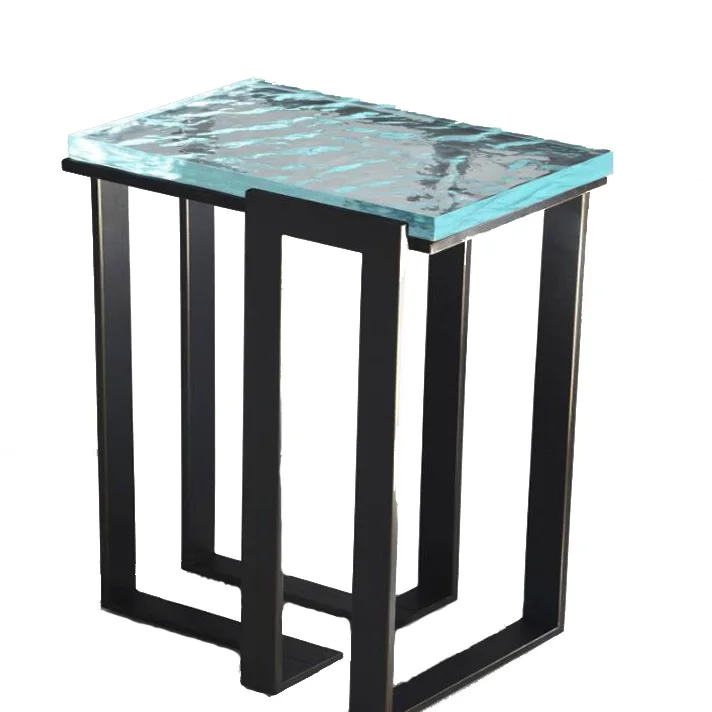 Art Cast Glass Side Table Set Glass Top