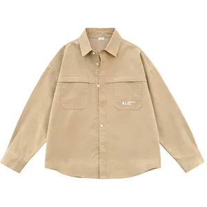 Men's Casual Shirts Spring/Autumn New Long Sleeve Solid Knitted Breathable 100% Cotton Retro Style Horn Button