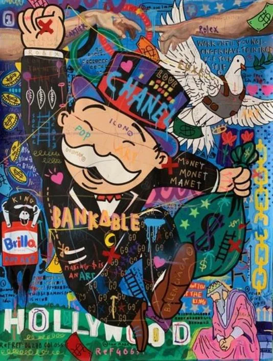 Alec-monopoly-wall-street-ART-canvas-imprimir-POP-ART-giclé  (800×1000), Art painting, Modern art paintings,…