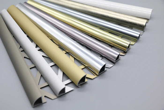 Custom Flexible 90 Degree I Shape Bright Silver Aluminum Stainless Steel Metal Angle Gold Tile Edge Trim Profile