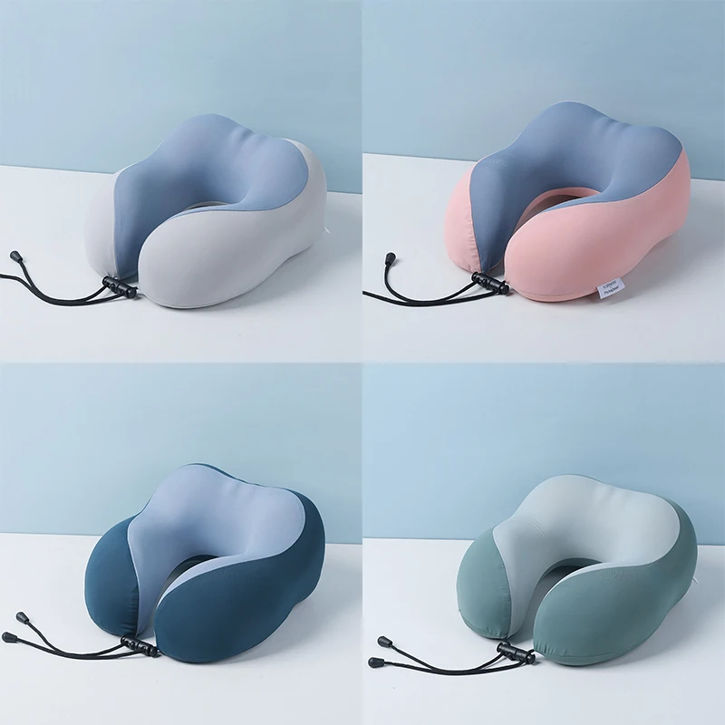 Cooling Set Eye Mask Neck Rest Cushion 3 In1 U Shape Memory Foam Travel Neck Pillow
