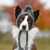 gray woolen braided hat