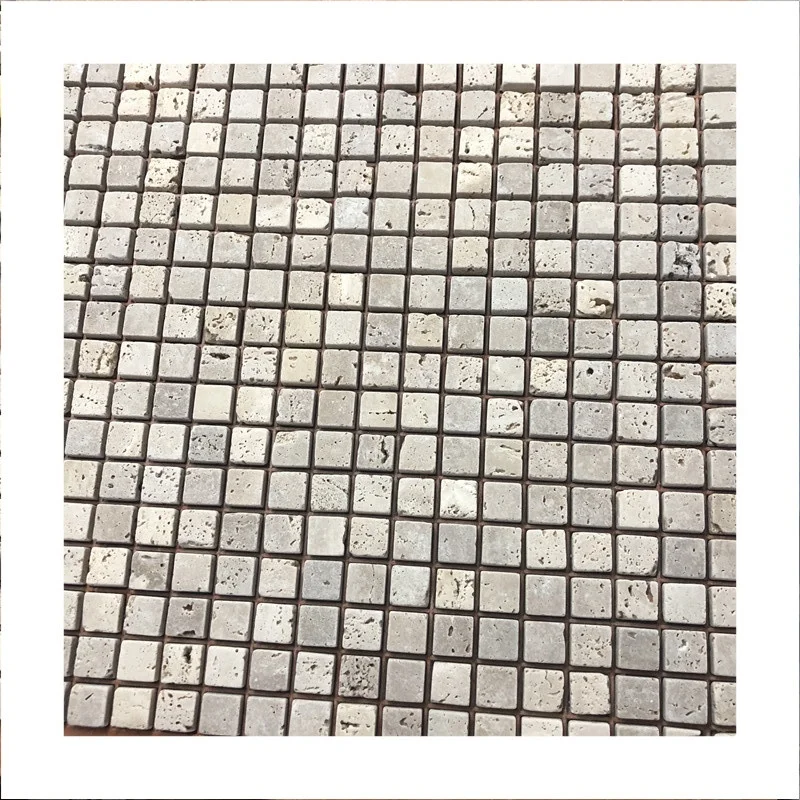 Best Quality Honed Travertine Square Mosaic Tiles for Wall and Floor Decoration