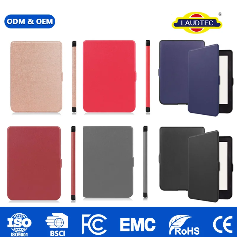 Étui en similicuir PU pour lecteur de livres électroniques magnétique, vente en gros, avec coque arrière en TPU à motif nid d’abeille pour Kobo Nia 2020 EPC-2