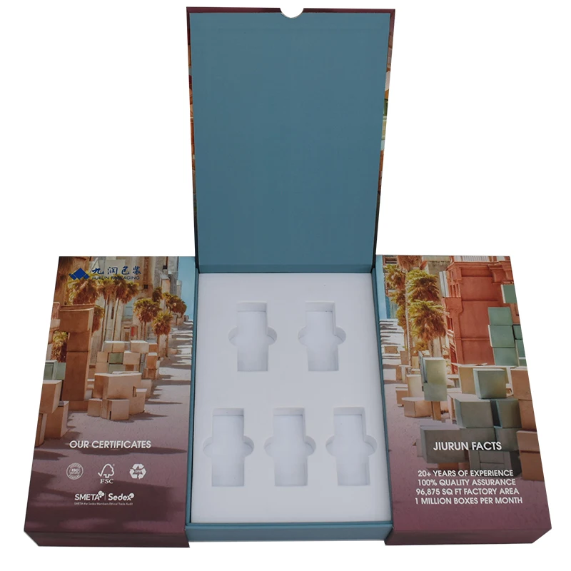 Custom Luxury Reusable Magnetic Cardboard Essential Oil Perfume Box Handmade Gift Packaging Embossing for Loose Powder for factory