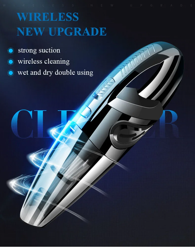 Powerful Wet and Dry Handheld Vacuum Cleaner with Wireless Charging for Home and Car Household Sundries Product
