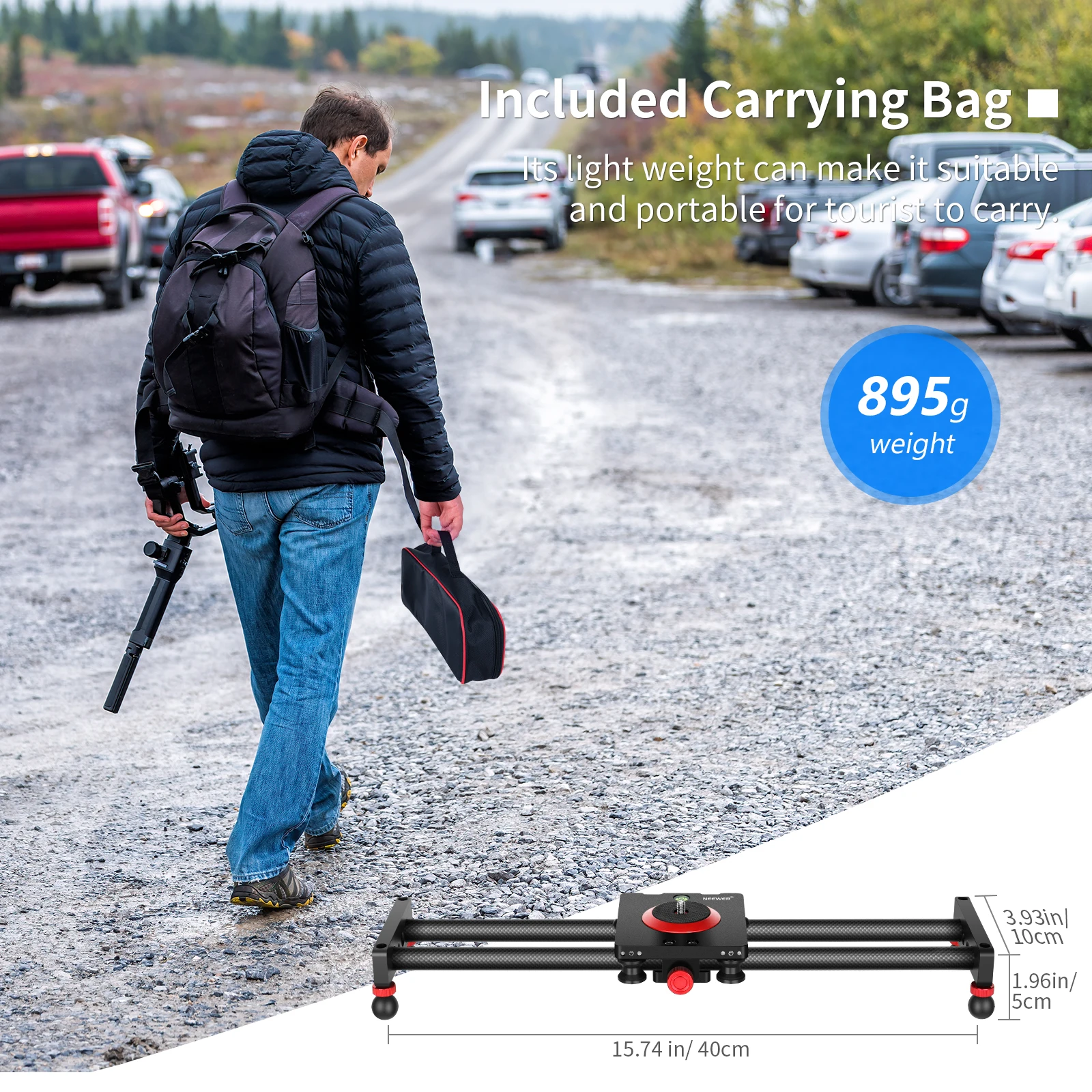 Buy Neewer Camera Slider Carbon Fiber Dolly Rail, 16 ''/40 Centimeters with  4 Bearings for Smartphone Nikon Canon Sony Camera 12lbs Loading Online at  Low Prices in India 