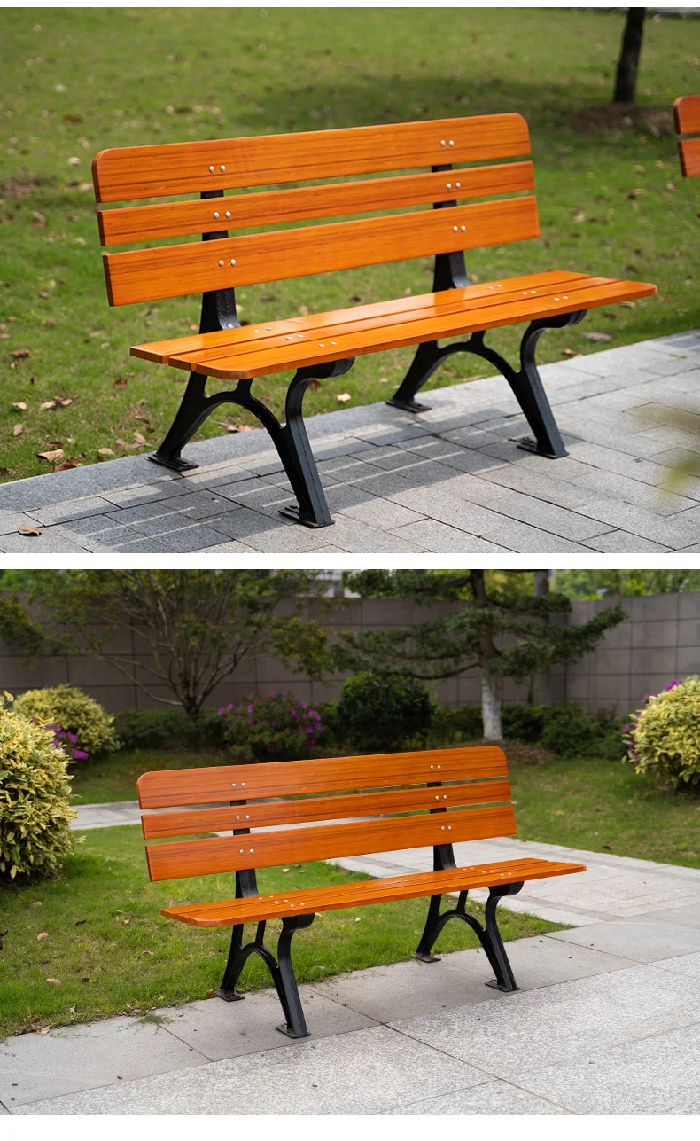 product leisure garden wood chair wooden cast aluminium outdoor wood park bench-66