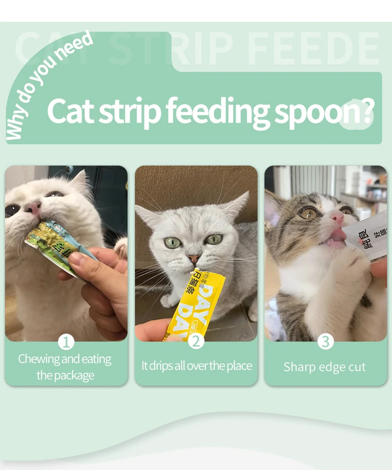 Hot Selling Pet Treat Snacker Feeding Spoon Convenient for Cat Strips Squeezing Spoon Scratch Resistant Food Cat Feeder