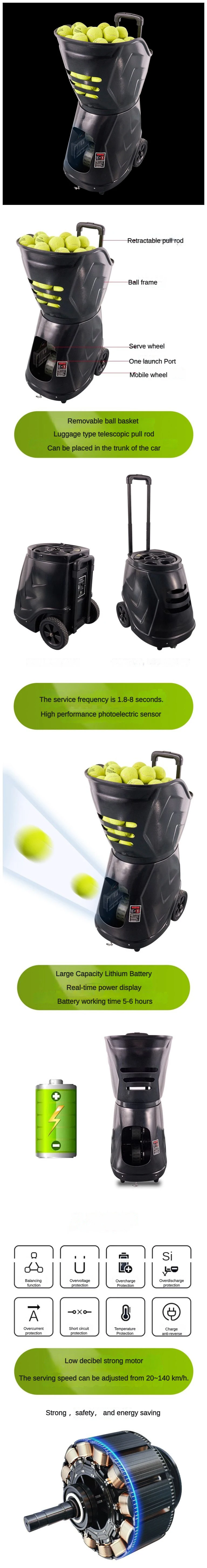 Customs tennis ball practice feeding machine auto portable step training Launch practitioner tennis ball machine with app factory