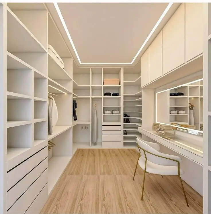 Customizable Wardrobe Closet with Glass Showcase & Dresser - OEM