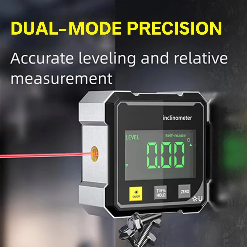 Pocket Digital Level Protractor Automotive Tool Professional Digital Display Angle Gauge 360 Degree Magnetic