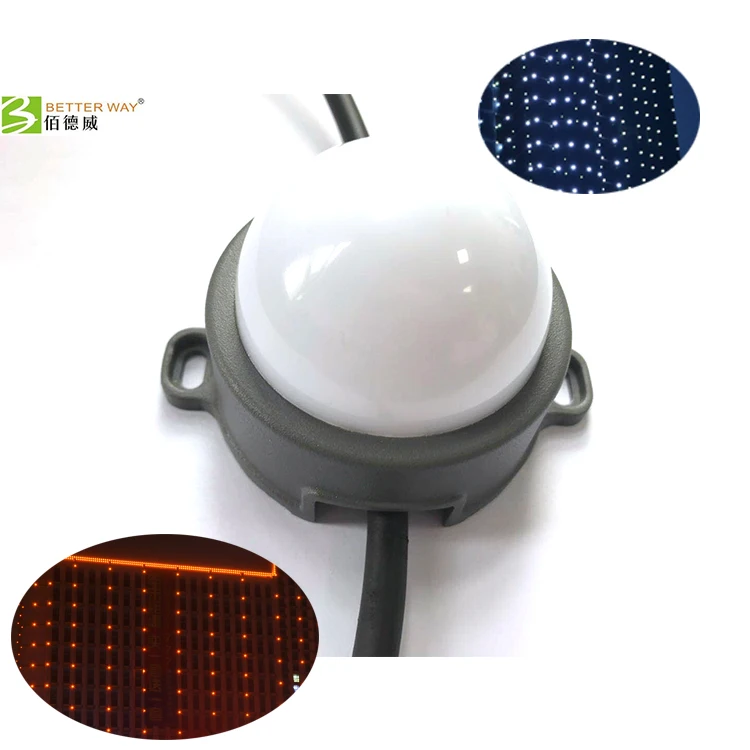 3W DMX LED 60mm Pixel String Light IP67 DC24V RGB Pixel Coin for Outdoor Building Facades