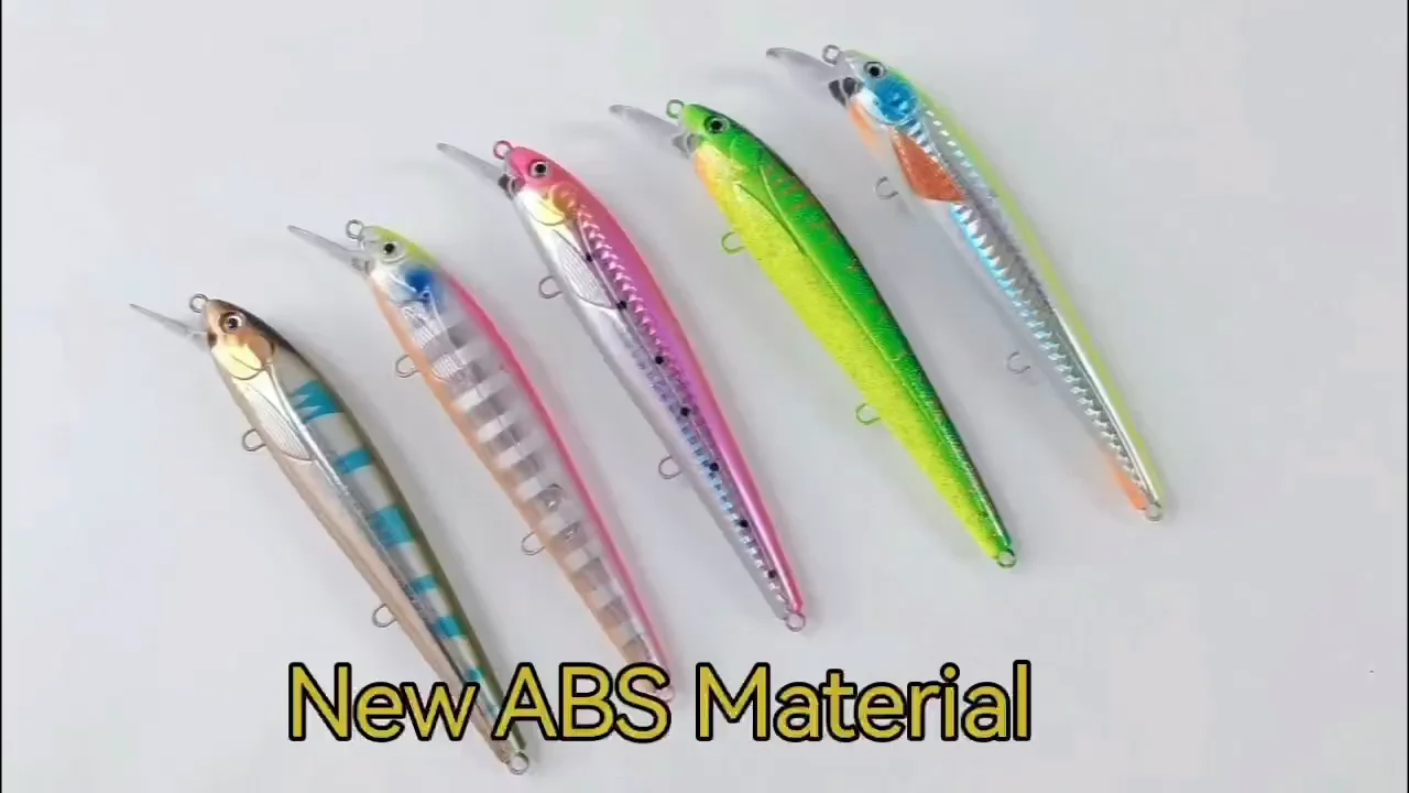 Long Cast Pencil Minnows Blue Water Hard Abs Black Minnows Wholesale Big Game Deep Diver Bait