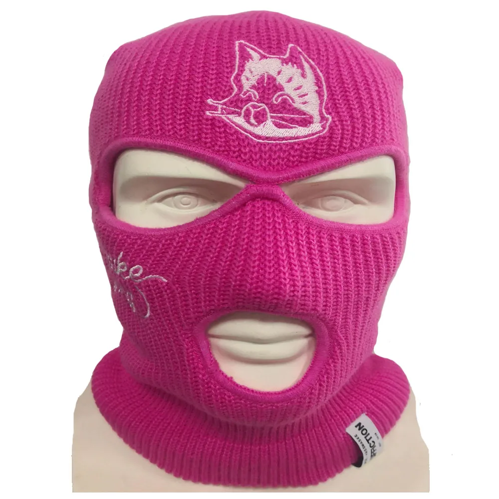 Custom Logo 3-Hole Knitted Full Face Cover Ski Mask