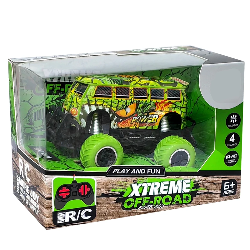 Remote Control Four Channel Simulation 1:43 Dinosaur Car Rc City Toy Bus