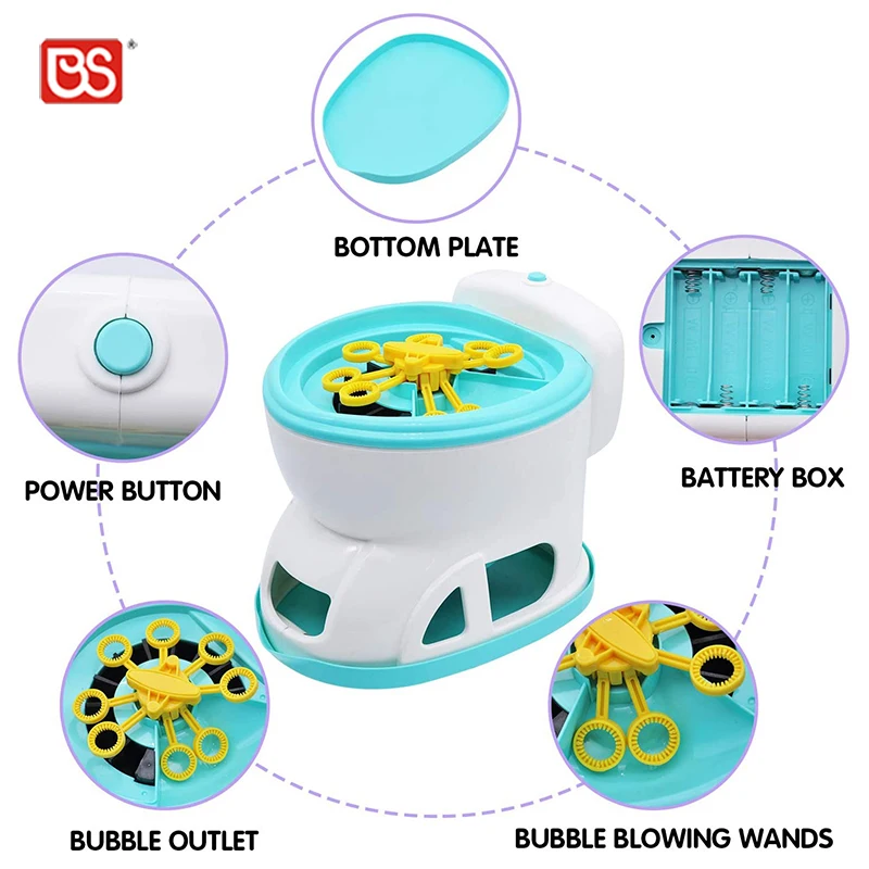 Игрушка BS для детей от 3 до 10 лет полностью автоматическая машина из пузырчатой пленки игрушек пластиковая нагнетатель Burbujas бластер туалет с батареей в