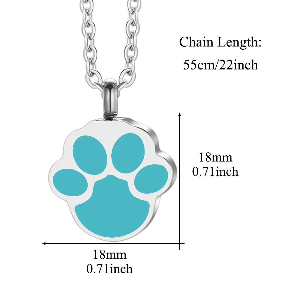 Cremation jewelry stainless steel urn cat paw urn necklace cat and dog ashes memorial pet urn pendant mini souvenir urn pendant