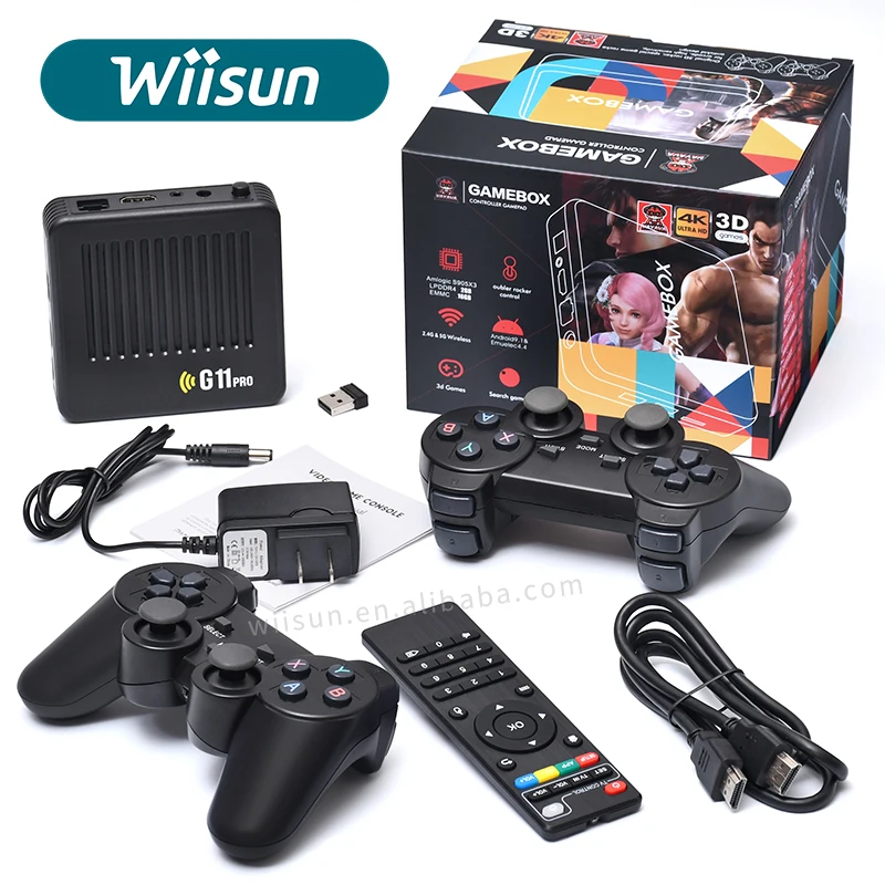 Вы рабо G11 Pro игровая коробка 4K HD выход классический ретро игровой консоли 10000 игры ТВ с функцией Wi-Fi видео Игровая приставка для PSP/N64