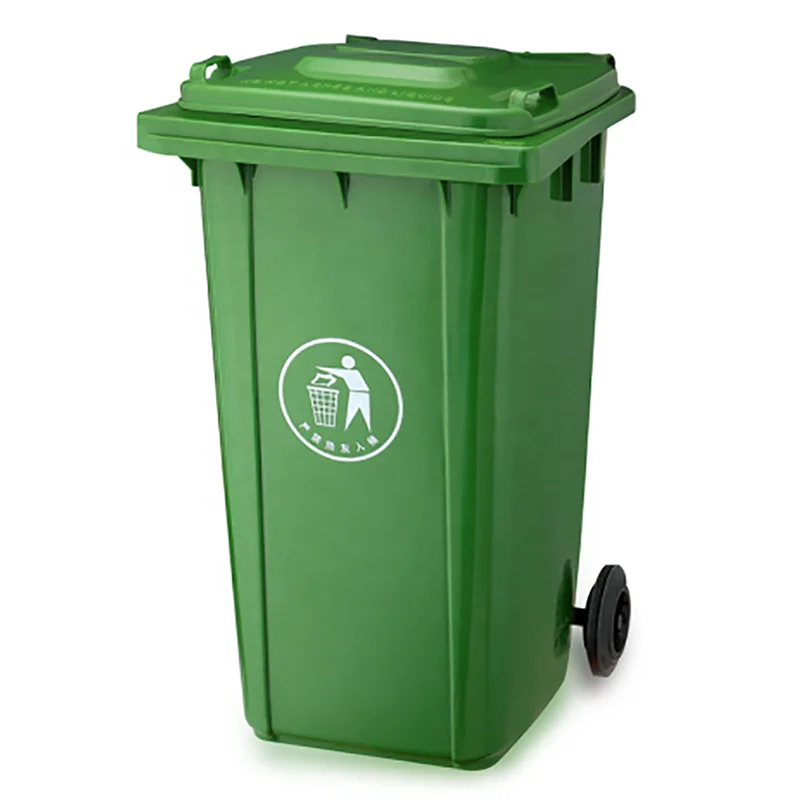 HDPE 240 liters outdoor street waste bins garbage trash cans with wheels