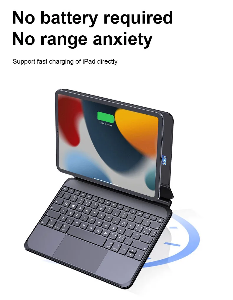product laudtec oem magnetic backlit touch wireless tablet keyboard protective cover pen slot control magic keyboard for ipad pro 11-5