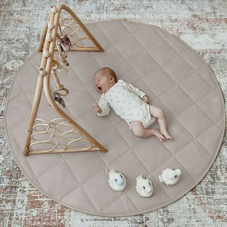 Большой напольный коврик для ползания из искусственной кожи 120*120 см новорожденных высококачественные складные коврики толстый мягкий игр в тренажерном зале