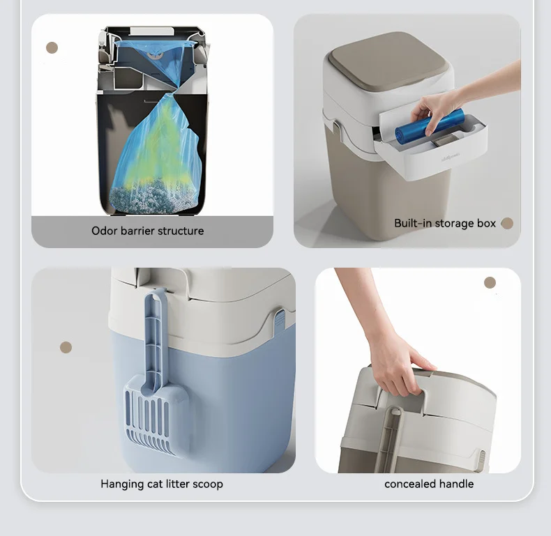 New Pet Trash Can with Odor Eliminator for Cat Litter & Waste Flip-Top Sealed Waste Bin for Home factory