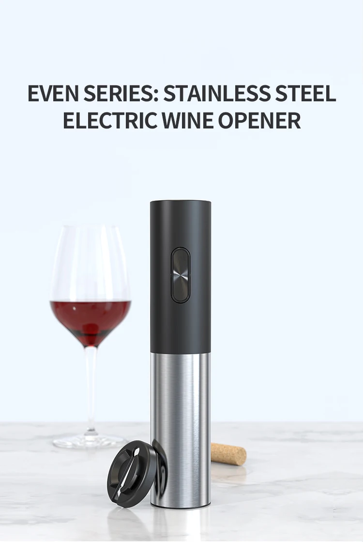 Stainless Metal Electric Wine Opener with Screw Top Bottle Opener in Gift Style for Souvenir Customizable Logo Box Packing
