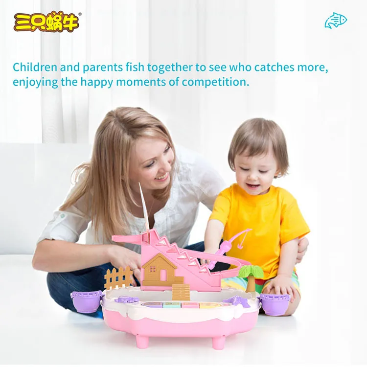 Развивающая рыболовная игрушка 4 в 1, Интерактивная рыболовная игрушка для родителей и детей с подсветкой и музыкой