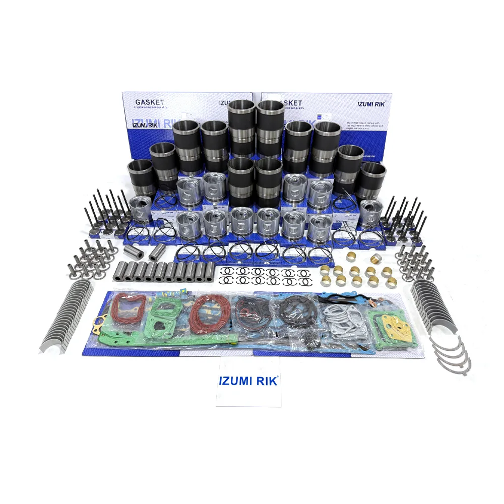 IZUMI RIK D9512 Kit overhaul dengan kit gasket, bearing utama & batang dengan cincin dorong, pemandu & dudukan katup untuk Liebherr