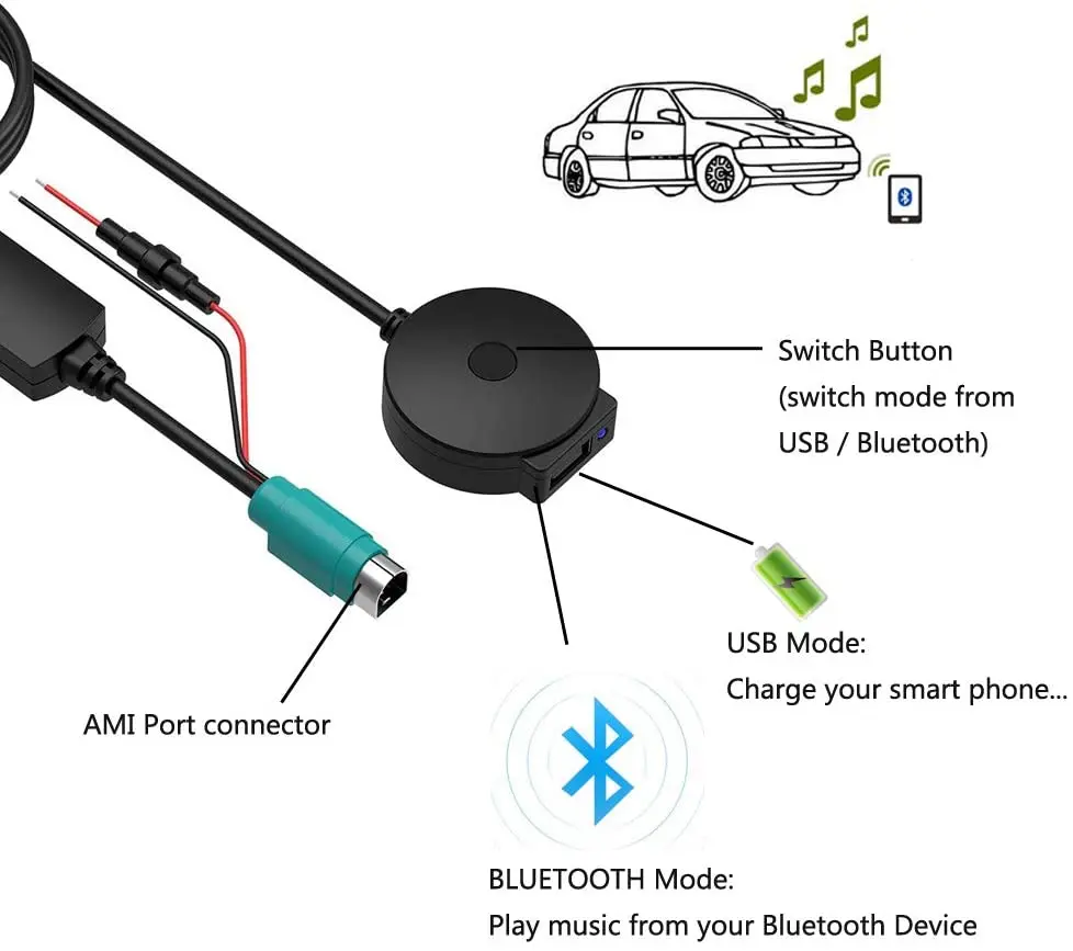 kit convertitore stereo auto usb per adattatore cavo blu-dente per kce  alpino-422i alp-kce-236b cda-106ji