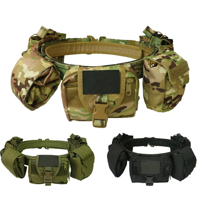 Outdoor Nylon Detachable Adjustable Waist Belt Set with Multifunctional Combination Patrol Waist Belt