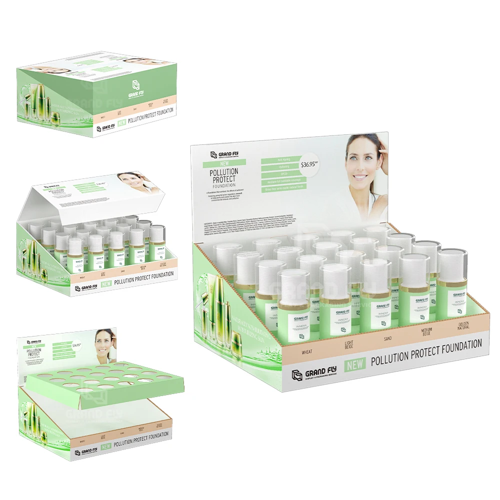 Custom Cardboard Display Box SRP Shelf Ready Packaging Folding Tear Off PDQ Storage Tray Retail Counter Top Display Unit