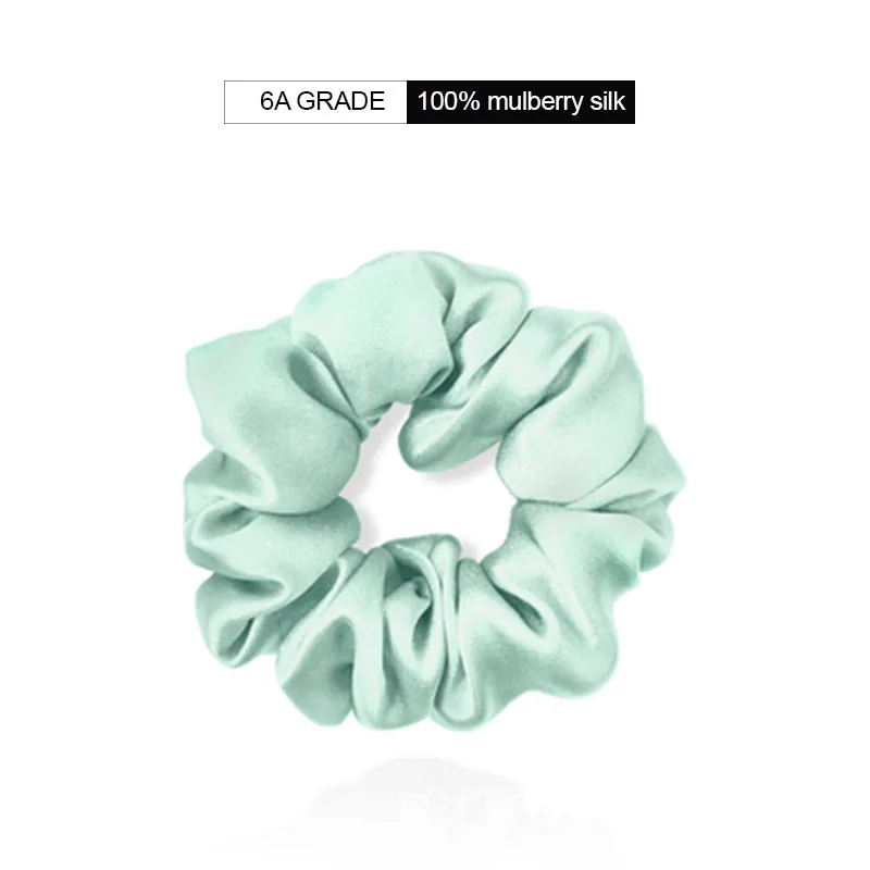 Custom 25 Momme 100% Pure Silk Adjustable Size 4cm Scrunchies Solid Colors Customized Color Oeko-Tex Certified Hair Ties for