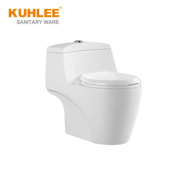 Toilet Bowl Bathroom Equipment Lower Water Tank ECO Friendly Dual Flushing Washdown One Piece Ceramic Toilets With Soft Seat