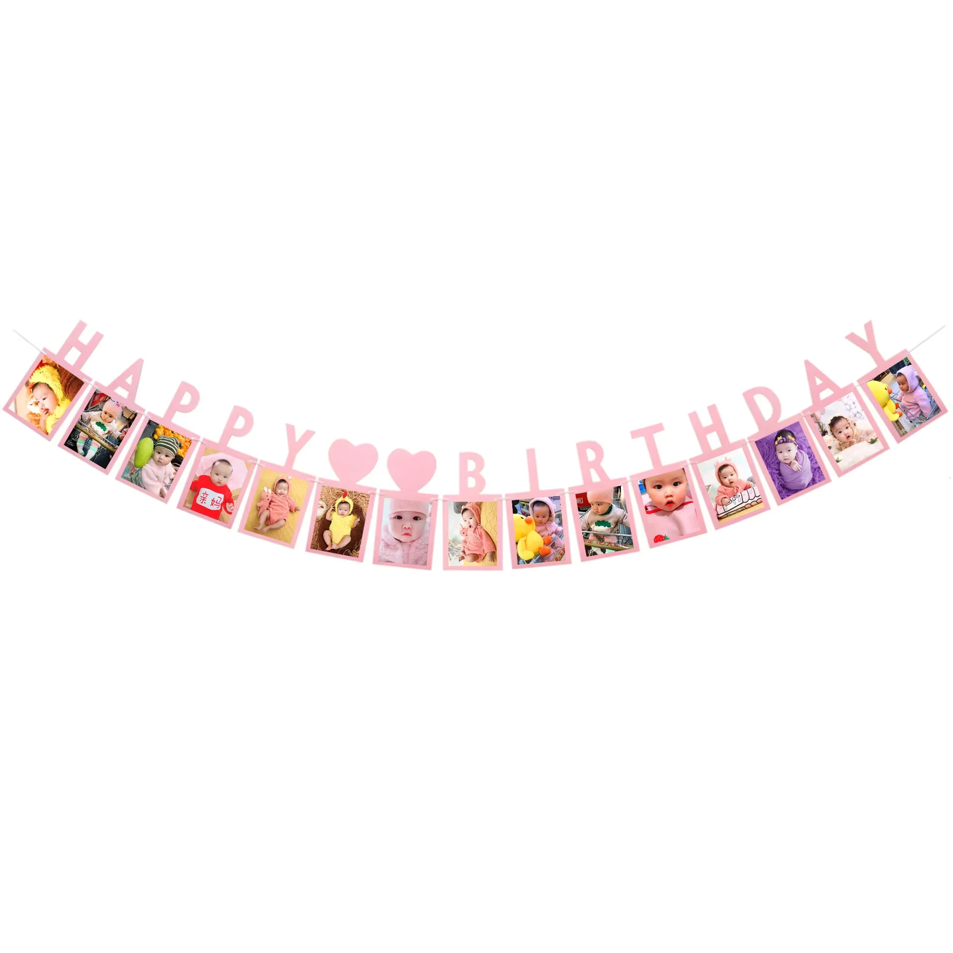 Custom 1-12 Month Photo Prop Monthly Milestone Photograph 1st Birthday Baby Photo Banner First Birthday Party Decoration