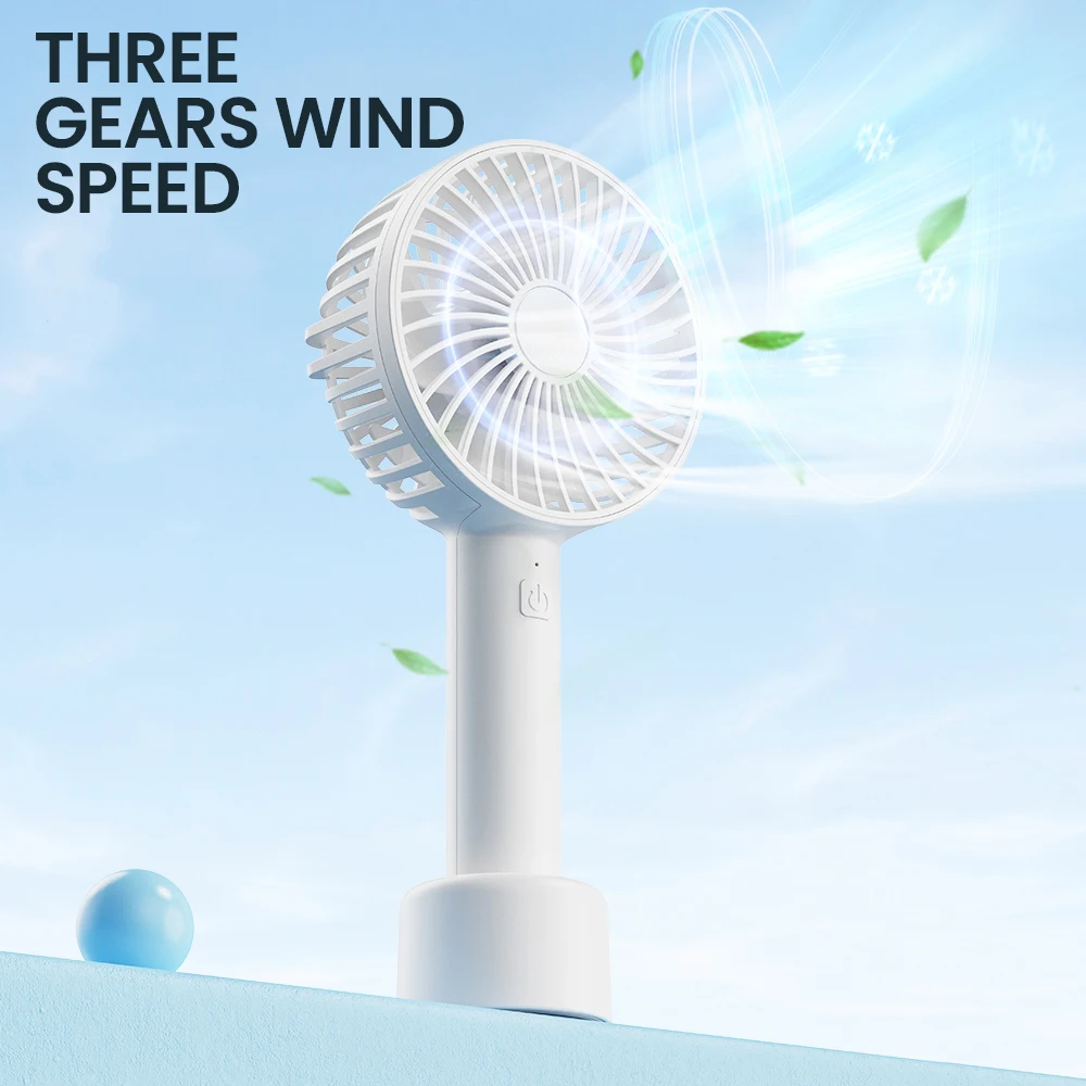 IMYCOO New Design Portable Rechargeable Powerful Mini Fan Handheld With Base Custom Logo Type-c Charger Hand-held Fan KC ROSH CE