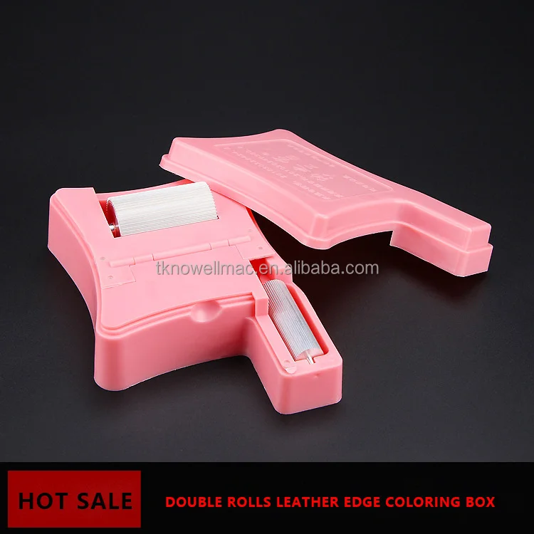 T Shape Paint Thickness Adjustable Double Roller Leather Handbags Shoes Wallets Making Edge Coloring Machine