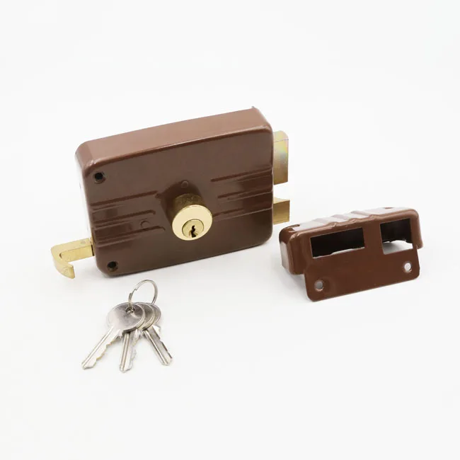 High Security Double Cylinder 120mm Wooden Door Brass Latch Rim Door