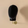 Cabeza de terciopelo negro con tallo dorado con alfiler-16 cm