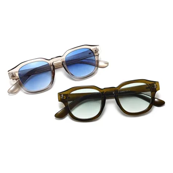 2024 Custom logo Candy Small trendy driving Transparent glasses UV400 vintage plastic sunglasses men