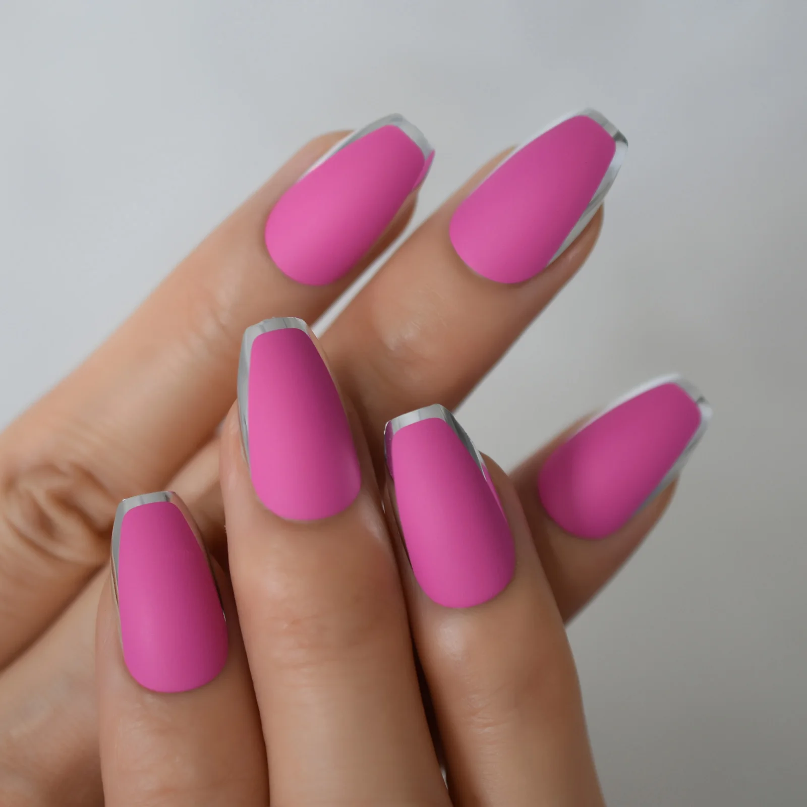 Bright pink + chrome is absolutely... - Diamond Nail Salon | Facebook