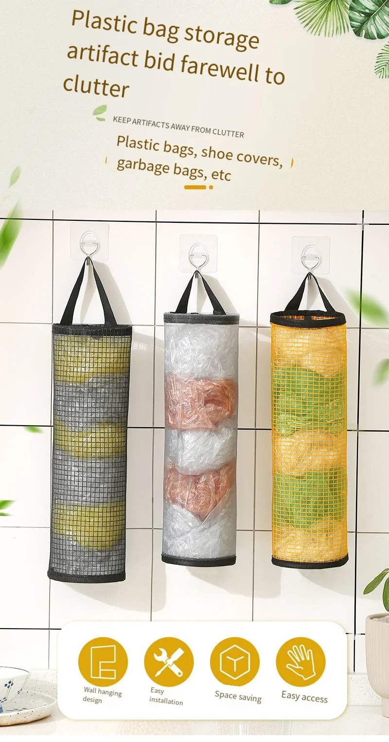 Kitchen garbage bag storage Hanging storage Sundries bag portable extractor plastic storage box factory