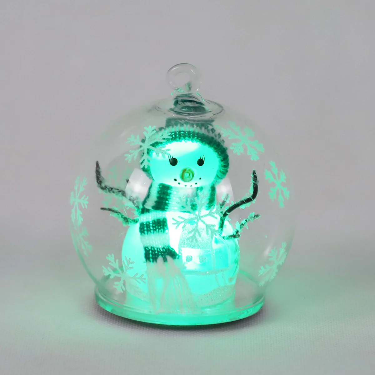 Glowing light Santa Claus Snowman Reindeer lighted Ball Christmas Ornament Desktop Decoration Christmas Snow New Year Gift